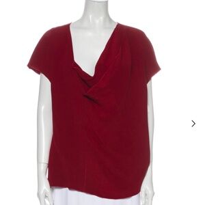 Escada Silk Cowl Neck Blouse - Cranberry/Burgundy